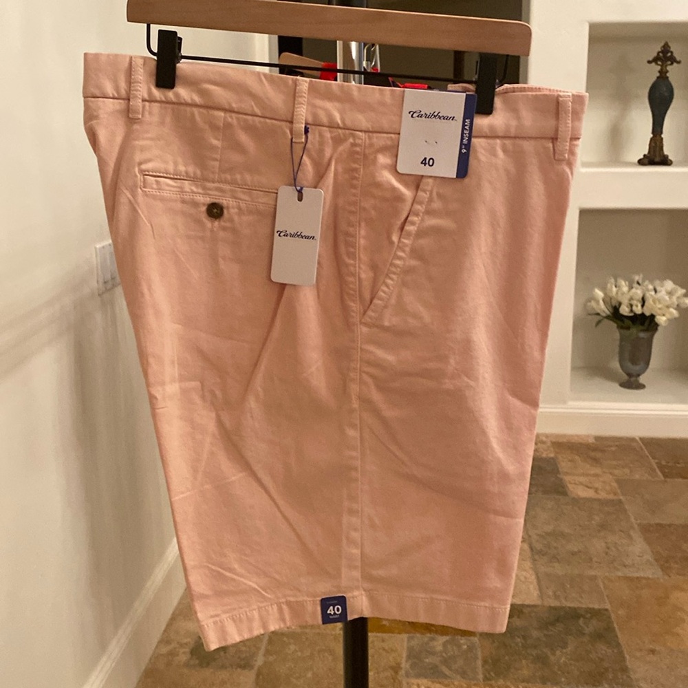 ON SALE! Caribbean men’s shorts - color light peach - size available 38 & 40.
